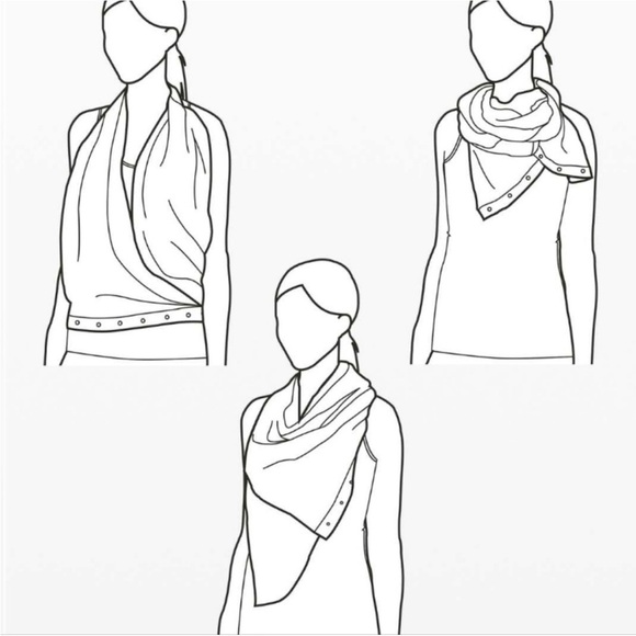 Lululemon Vinyasa Scarf Multiway wrap black gray stripe - Picture 7 of 7